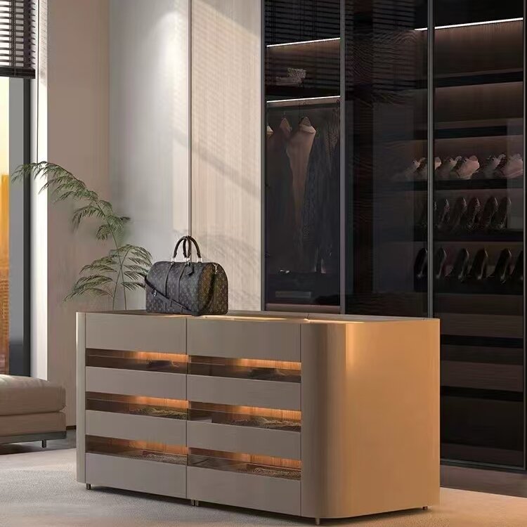 Minimally Designed Island Table Double-Sided Storage Cabinet Multifunctional Jewelry Wardrobe for Bedroom Living Room Furniture