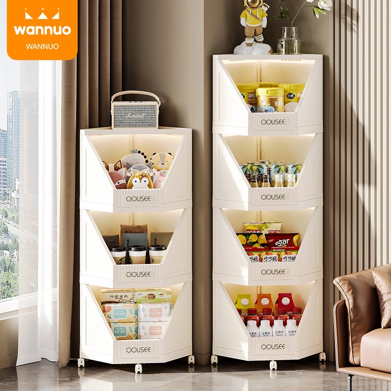 Wannuo New Style Plastic Storage Boxes 2/3/4 Layer Flexible Plastic Storage Rack Large Capacity Rolling Storage Cart With Wheels