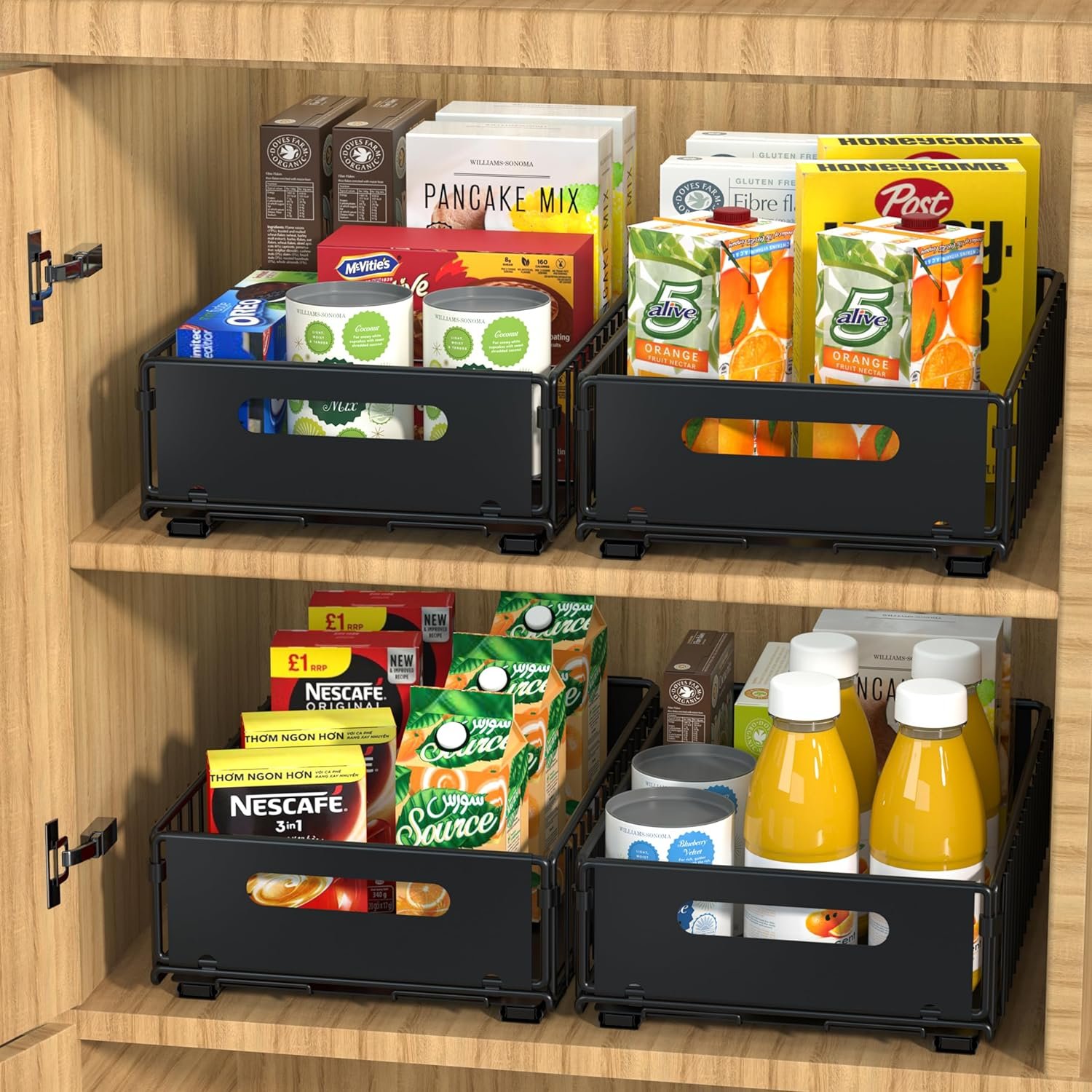 New Design Pull Out Cabinet Organizer Pull Out Drawers for Cabinets Heavy Duty Sliding Kitchen Organizers and Storage for Pantry