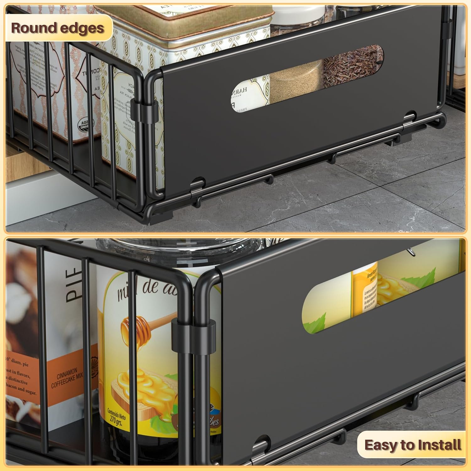 New Design Pull Out Cabinet Organizer Pull Out Drawers for Cabinets Heavy Duty Sliding Kitchen Organizers and Storage for Pantry
