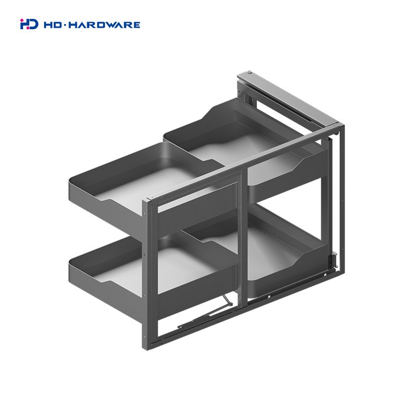 hardware magic corner storage pull out basket corner Kitchen Multi-function Pull Out Siding Mounting Kitchen Wire Basket Drawer