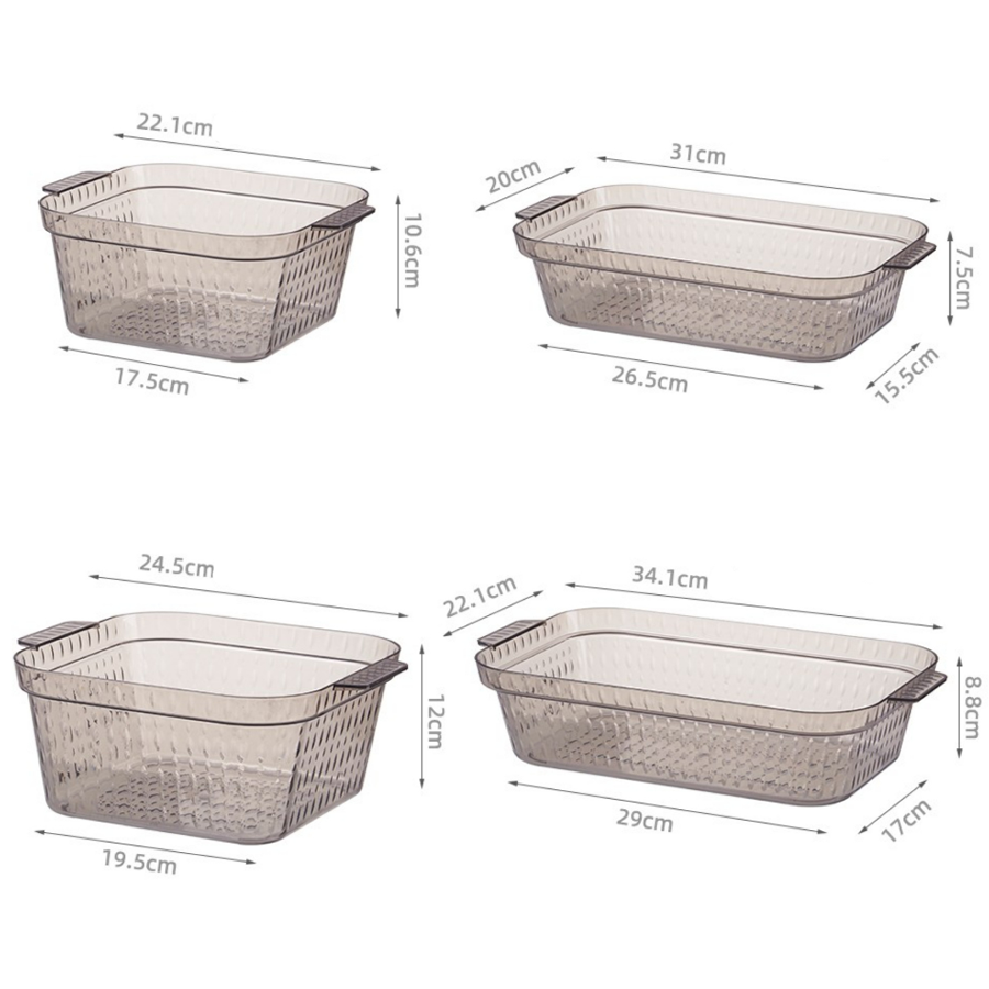 Luxury Rectangular Acrylic Storage Box Stackable Plastic Desktop Cosmetic Drawer Snack Makeup Sundry Basket Kitchen Jewelry Use