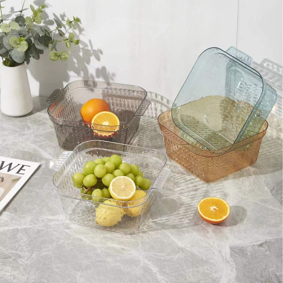 Luxury Rectangular Acrylic Storage Box Stackable Plastic Desktop Cosmetic Drawer Snack Makeup Sundry Basket Kitchen Jewelry Use