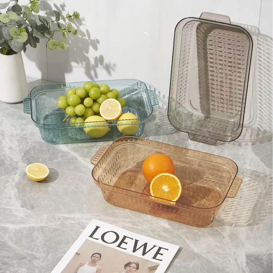 Luxury Rectangular Acrylic Storage Box Stackable Plastic Desktop Cosmetic Drawer Snack Makeup Sundry Basket Kitchen Jewelry Use