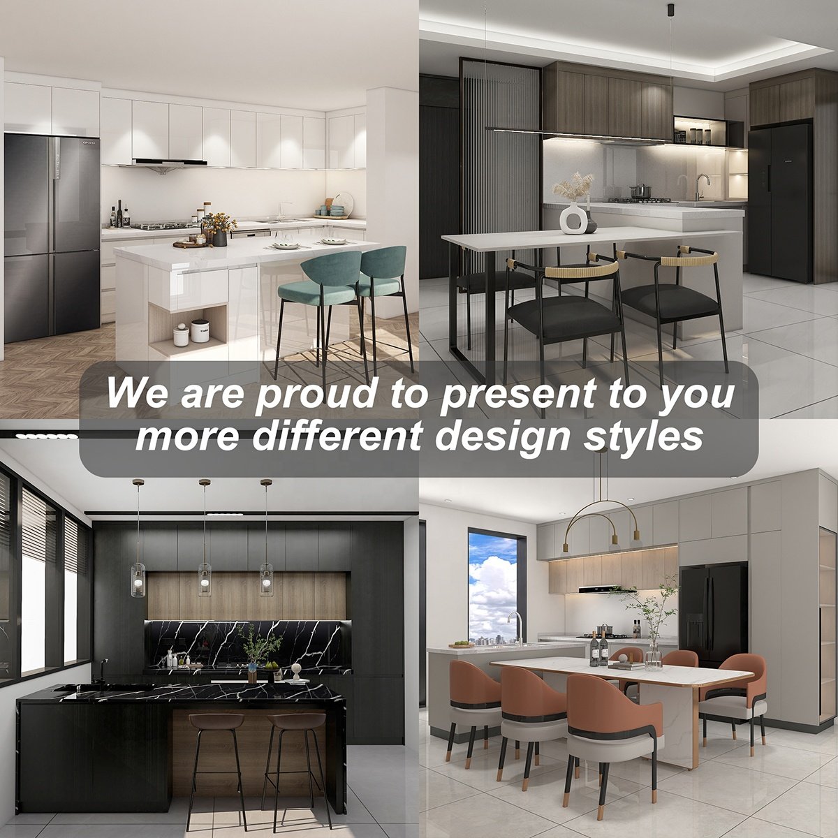 PA Furniture Luxury Furniture Black Lacquer Kitchen Cabinets