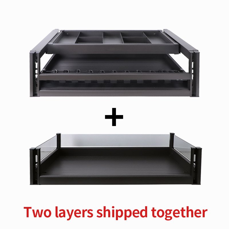 Metal Organizer Storage Multi-Function Slide 2 Tier Wire Stainless Steel Cabinet Sliding Kitchen Pull Out Basket Drawers