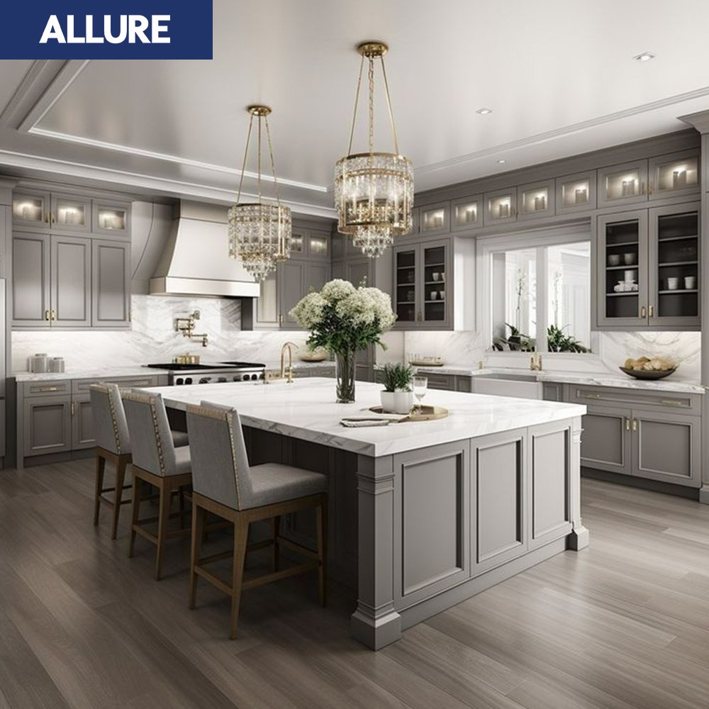 Allure Millwork Joinery Contemporary Wood Modular Smart Shaker Gabinetes de Cocina Custom Furniture Design Cabinet Kitchens