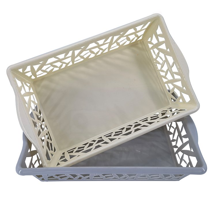 Factory Desktop Plastic Storage Basket Hollow-out Home Toys and Snacks Storage Basket Three-piece Multi-functional Storage