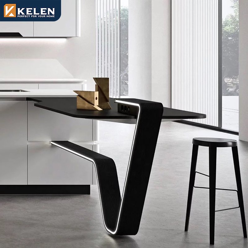 KELEN 2024 kitchen cabinet american supplier lacquer modular modern quartz wood furniture kitchen cabinet