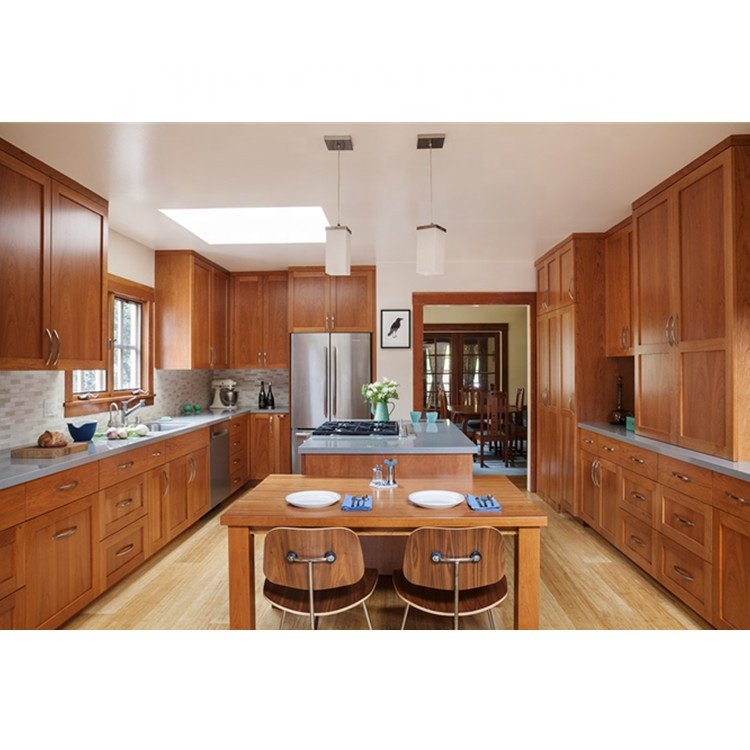 Popular designs Customized american style maple solid wood custom kitchen cabinet
