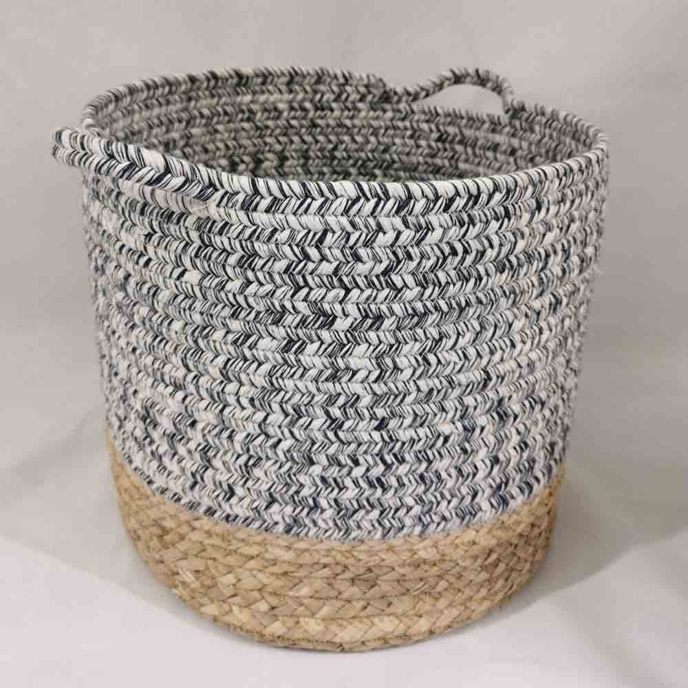 Woven Laundry Storage Basket Decorative Cotton Rope Basket dirty clothes storage basket For Toys with Handles