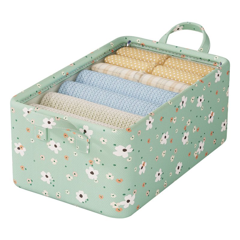 storage box small flower pattern clothing storage basket Home living room dormitory basket clothing pants waterproof storage box