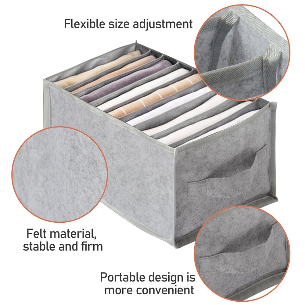 Best selling wardrobe clothes organizer convenient folding felt clothes drawer dividers organizer for closet