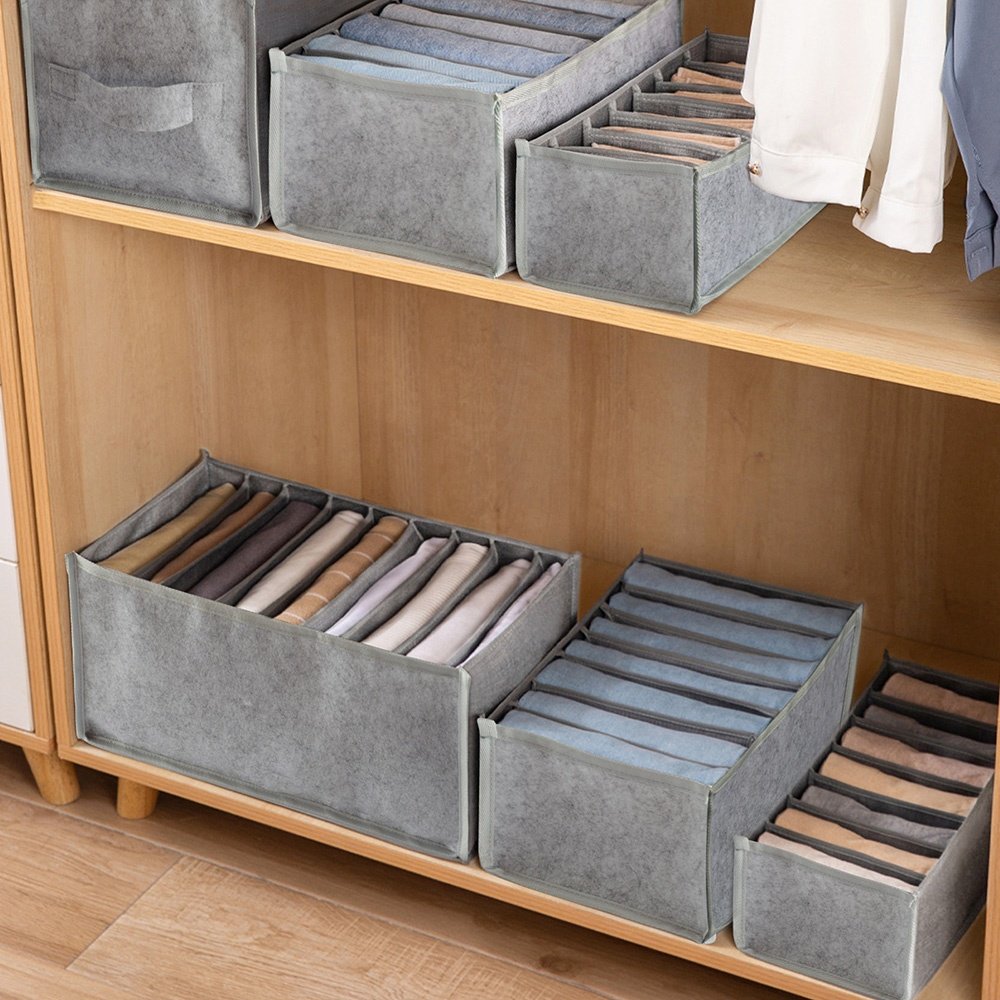 Best selling wardrobe clothes organizer convenient folding felt clothes drawer dividers organizer for closet