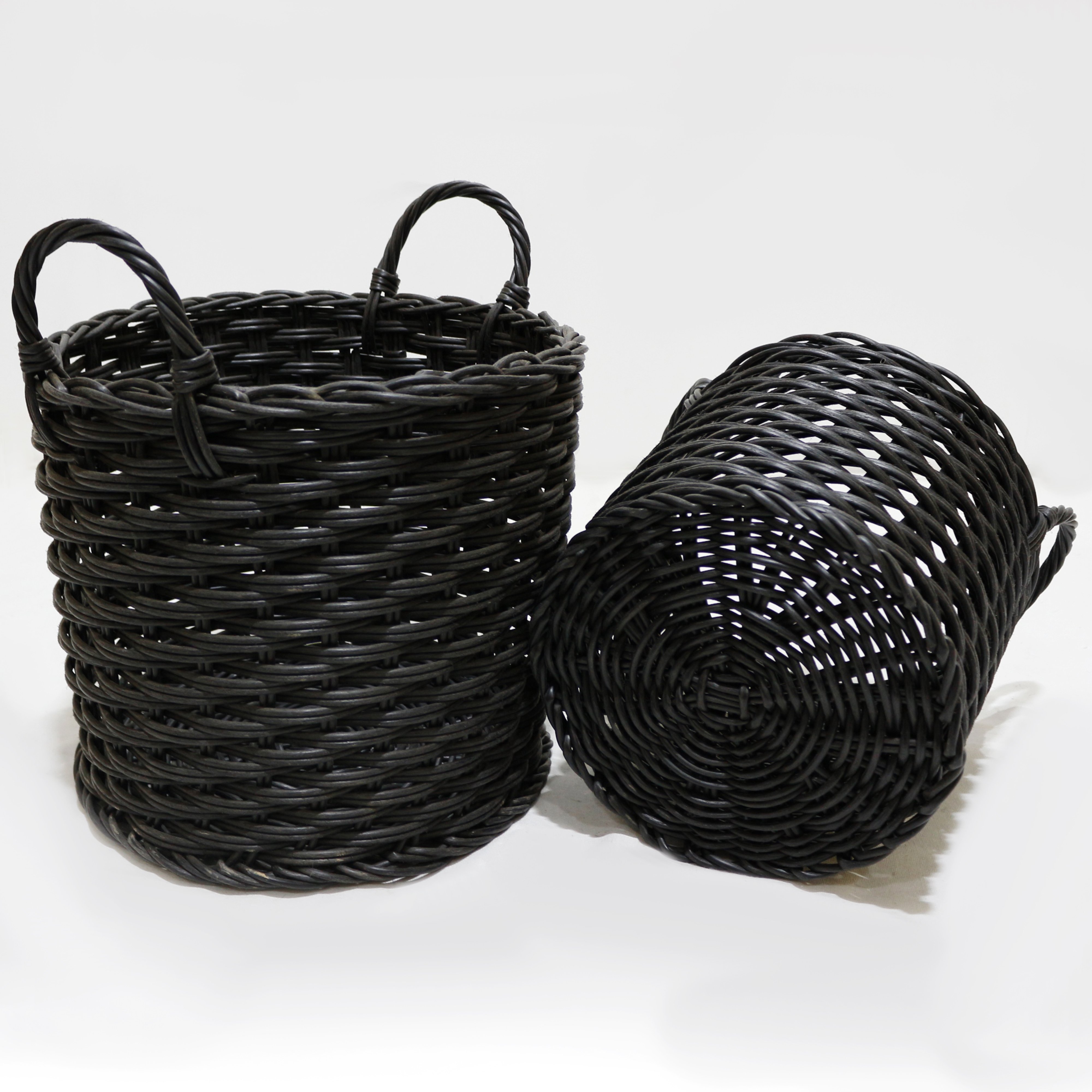 Creative Chic Collection: Handcrafted Set Of 2 Plastic Pattan Baskets - Elegant Design by Artex Dong Thap
