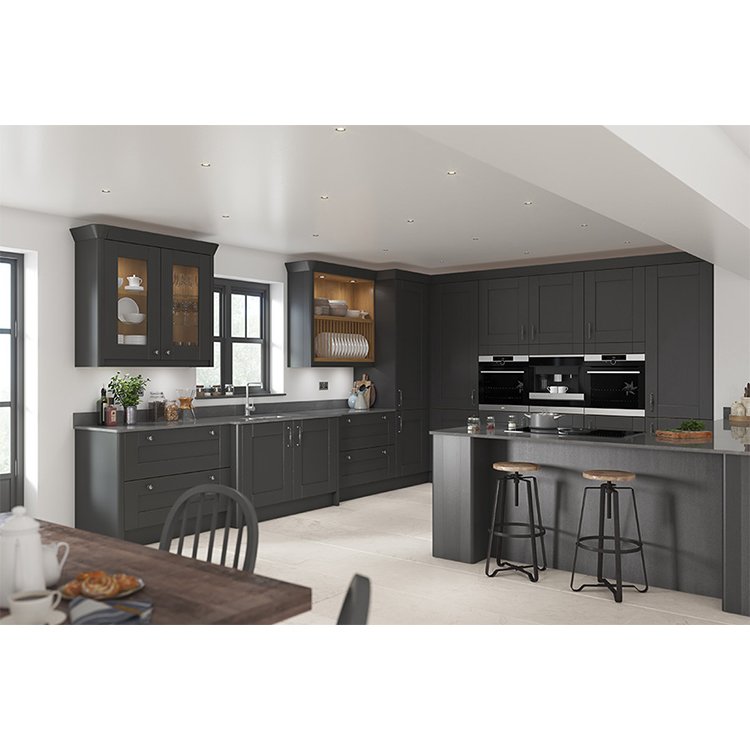 Ready to Assemble New Design Kitchen Cabinet In Matte Lacquer Painting Finish With 3D Rendering Design Service