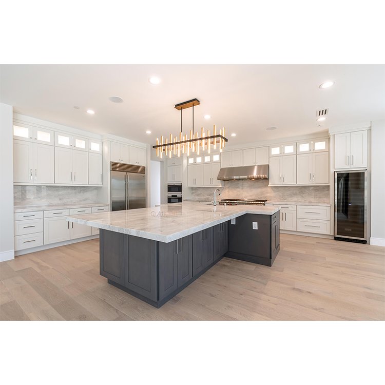 Ready to Assemble New Design Kitchen Cabinet In Matte Lacquer Painting Finish With 3D Rendering Design Service