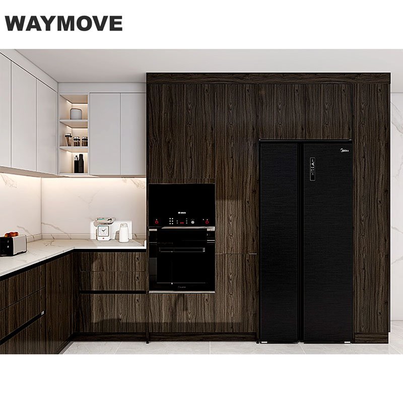 WAYMOVE Flat Pack Kitchen Cabinet Designs White Gloss Kitchen Set Modern Kitchen Cabinet