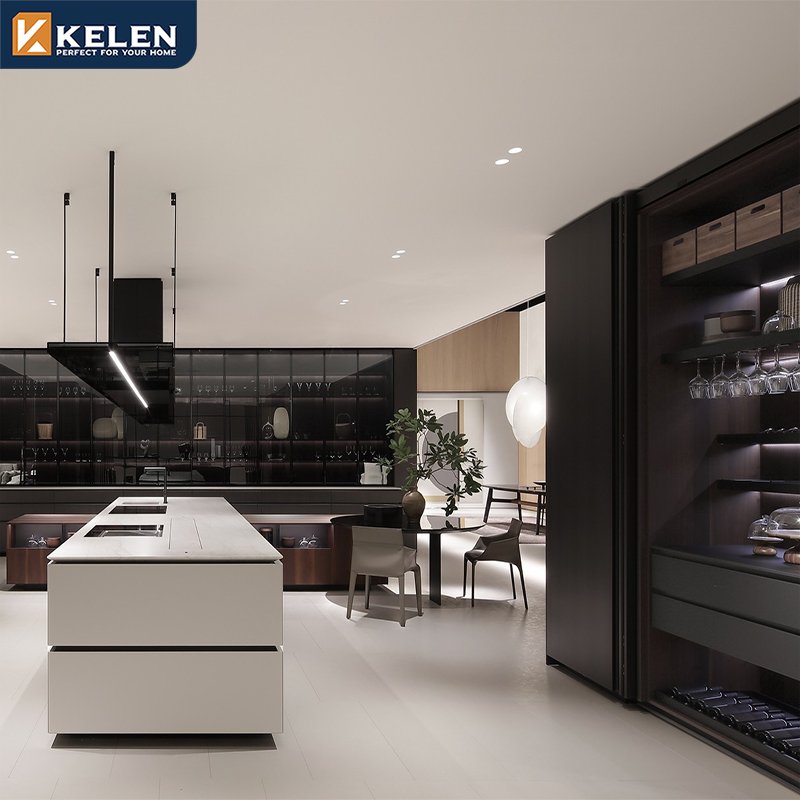 Kelen 2024 luxury custom furniture island manufacturer modern designs china kitchen cabinet