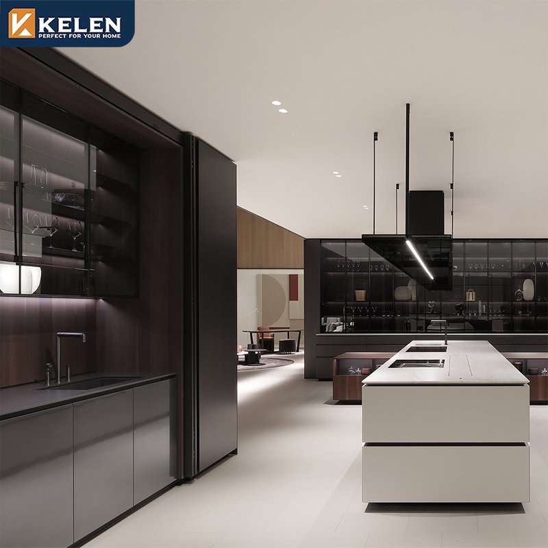 Kelen 2024 luxury custom furniture island manufacturer modern designs china kitchen cabinet