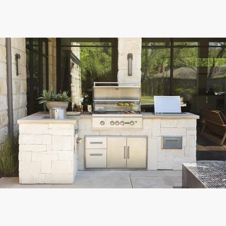 Luxury Modern Modular Prefab Built In Portable BBQ Outdoor Kitchen Cabinet Set With Grill and Fridge Under Pergola