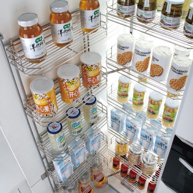 OEM tall unit in kitchen cabinet cupboard stainless steel pantry pull out baskets