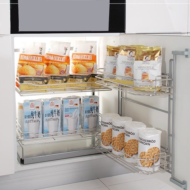 OEM tall unit in kitchen cabinet cupboard stainless steel pantry pull out baskets