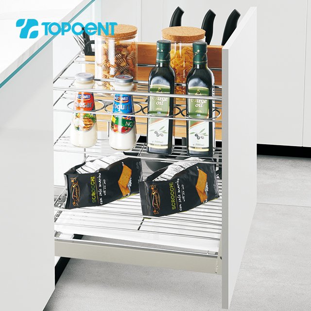 Stainless Steel Pantry Steel Kitchen Cabinet Drawer Basket