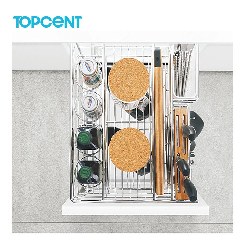 Stainless Steel Pantry Steel Kitchen Cabinet Drawer Basket