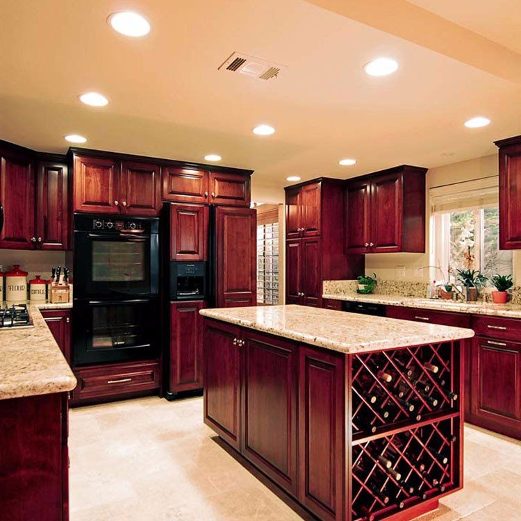 Classic ready built laminated plywood kitchen cabinet film furniture
