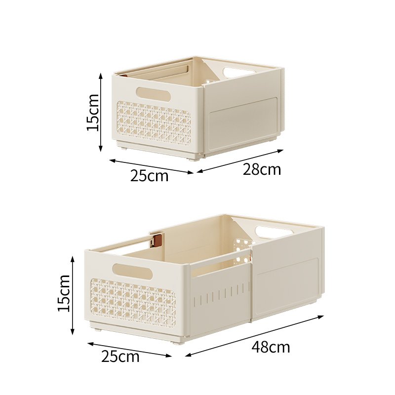 Plastic Retractable Storage Box Set for Kitchen and Office for Drawer Organizing