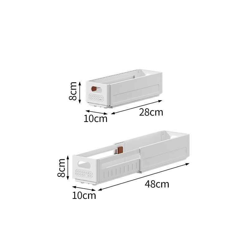 Plastic Retractable Storage Box Set for Kitchen and Office for Drawer Organizing