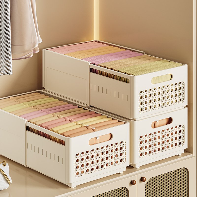Plastic Retractable Storage Box Set for Kitchen and Office for Drawer Organizing