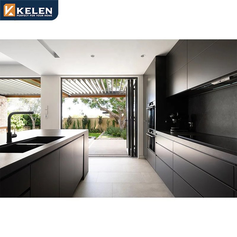 KELEN 2024 kitchen cabinet supplier plywood modular luxury modern wood furniture kitchen stainless cabinet