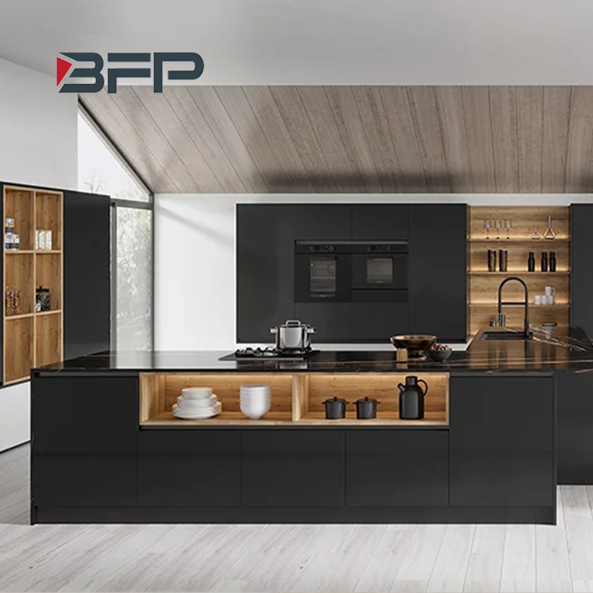 BFP Factory Price Good Quality Modern Lacquer Kitchen Cabinets Sink Faucet Hinge Drawer Slide Apartment