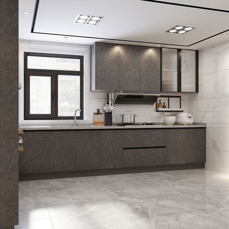 3D Glass Direct Under Socket Real Diy Planet Sale with Built in Refrigerator Fitted Cabinets Beige Material Kitchen Cabinet E1