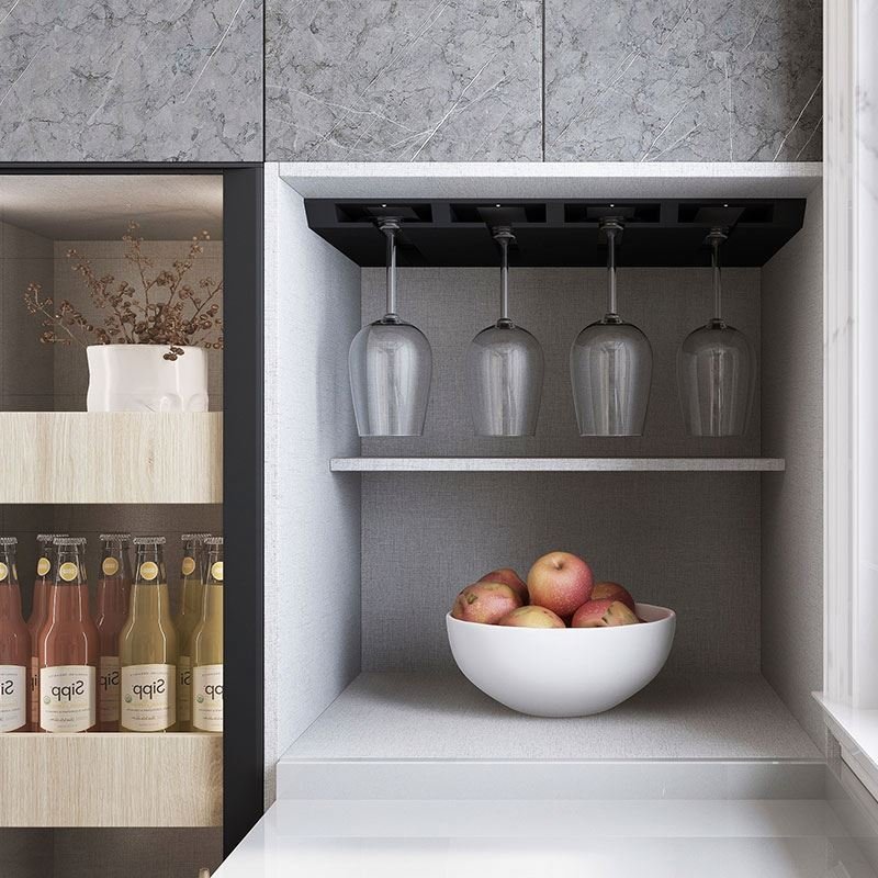 3D Glass Direct Under Socket Real Diy Planet Sale with Built in Refrigerator Fitted Cabinets Beige Material Kitchen Cabinet E1