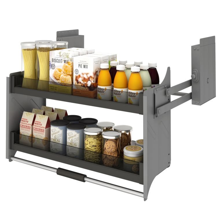 OEM Factory aluminium alloy kitchen cabinet accessories pull down elevator lift basket