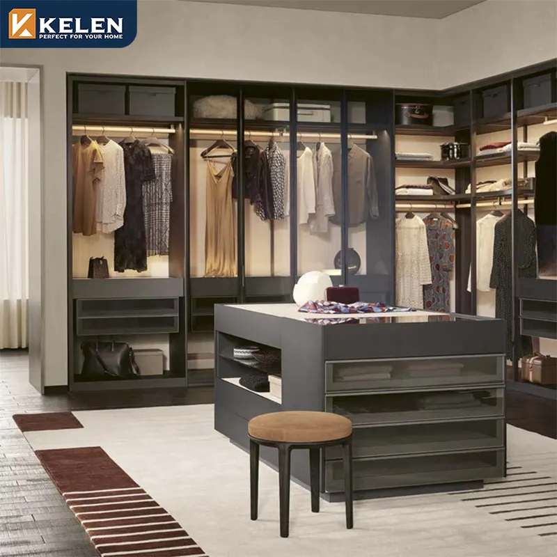 Kelen 2024 Wardrobe modern customized organizer Wardrobes Bedroom Closet organizer Design laminate wardrobe closet
