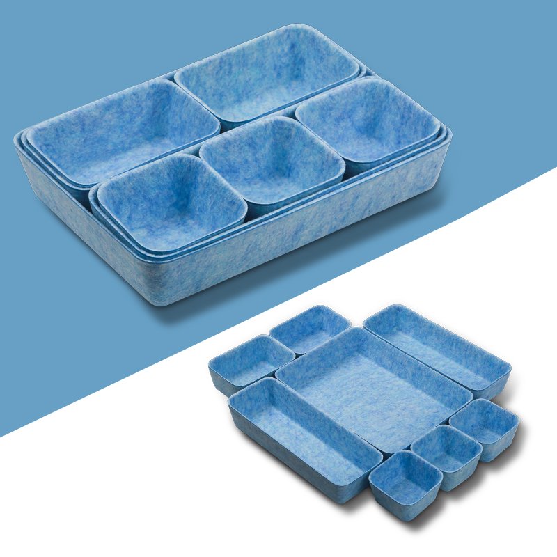 Wholesale New Drawer Organizers Bins Felt Storage Box Office Organizer Shallow Small Desk Organize Trays Dividers