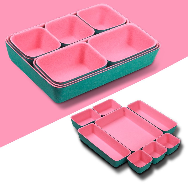 Wholesale New Drawer Organizers Bins Felt Storage Box Office Organizer Shallow Small Desk Organize Trays Dividers