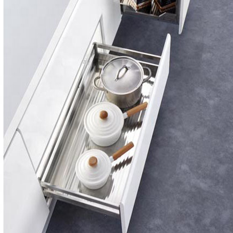 WELLMAX Kitchen Pull Out Storage Pull Out Three Side Drawer Basket Condiment Sliding Cabinet Dish Rack
