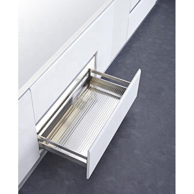 WELLMAX Kitchen Pull Out Storage Pull Out Three Side Drawer Basket Condiment Sliding Cabinet Dish Rack