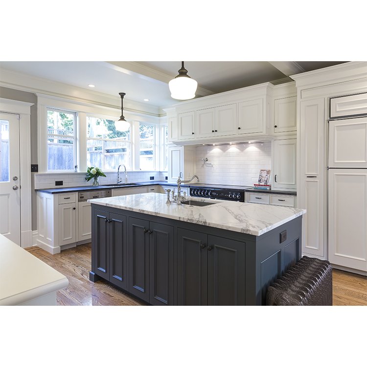 American Style White Shaker Kitchen Cabinet Support Pre Assembled Packing Popular Among Builders In USA Market