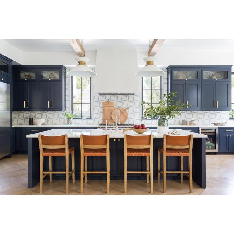 American Style White Shaker Kitchen Cabinet Support Pre Assembled Packing Popular Among Builders In USA Market