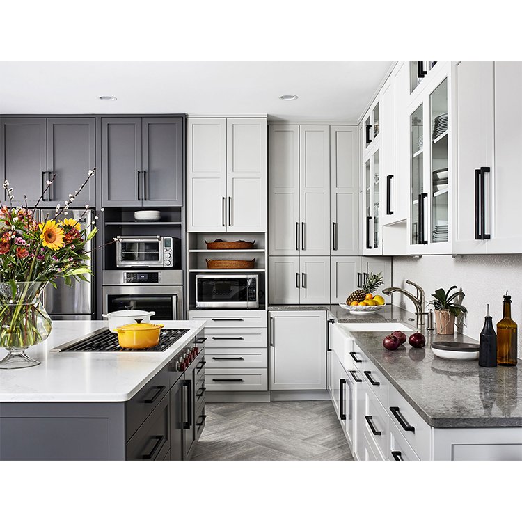 American Style White Shaker Kitchen Cabinet Support Pre Assembled Packing Popular Among Builders In USA Market
