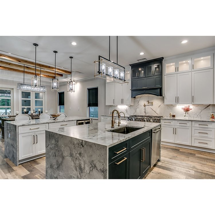 American Style White Shaker Kitchen Cabinet Support Pre Assembled Packing Popular Among Builders In USA Market