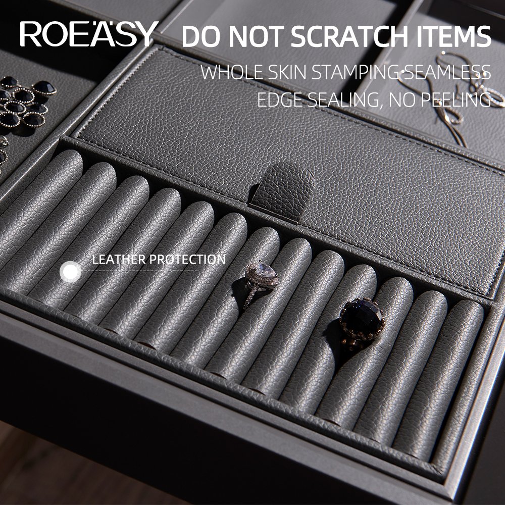 Roeasy R8001G Slide Out Closet Baskets Organizer Case Bedroom Pull Out Wardrobe Jewelry Storage Drawer Tray Box