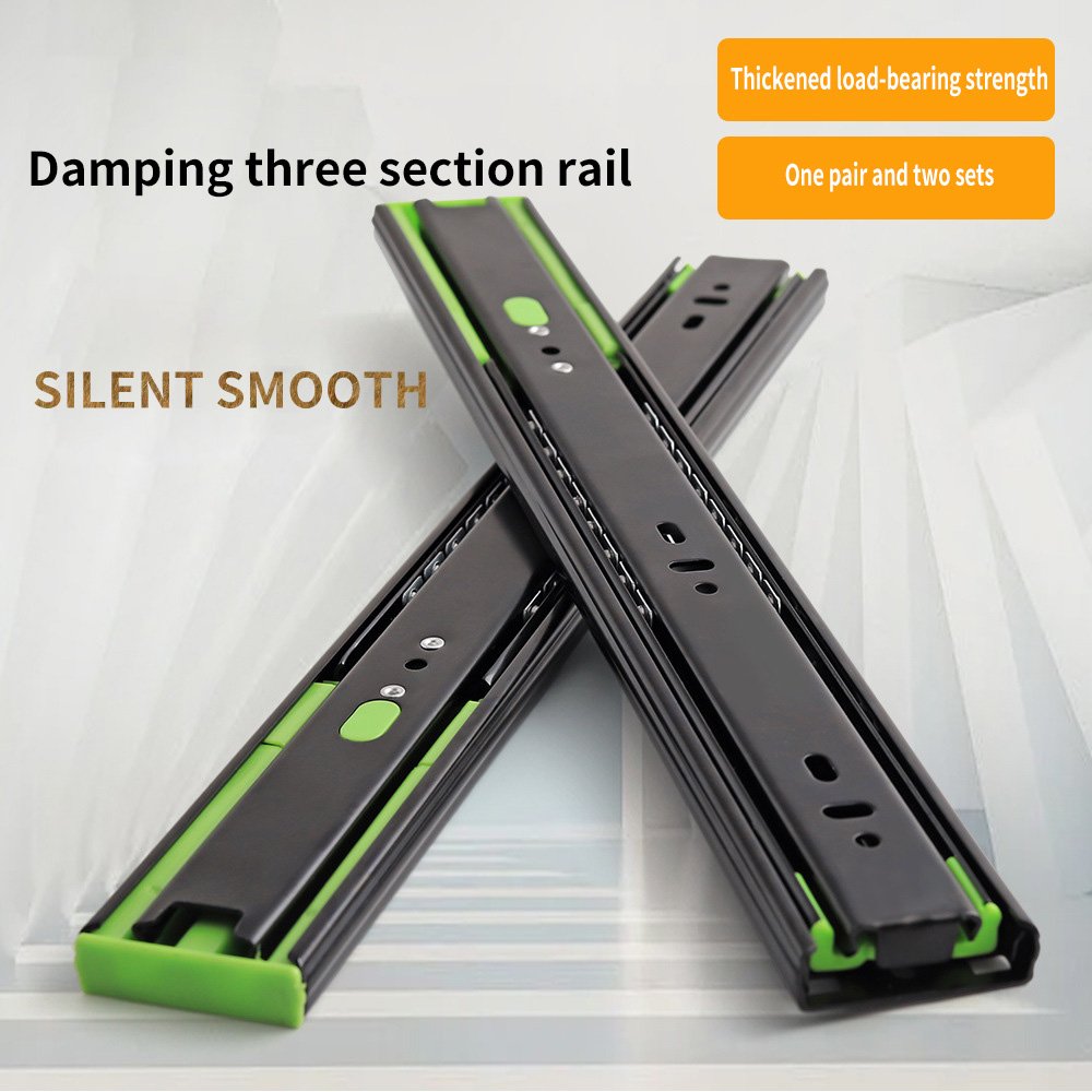 Heavy Duty Side Mounted Ball Bearing Telescopic Locking Bayonet Push Open Soft Close Kitchen Cabinet Sliding Drawer Slides Rail