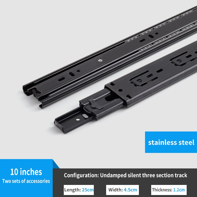 Heavy Duty Side Mounted Ball Bearing Telescopic Locking Bayonet Push Open Soft Close Kitchen Cabinet Sliding Drawer Slides Rail